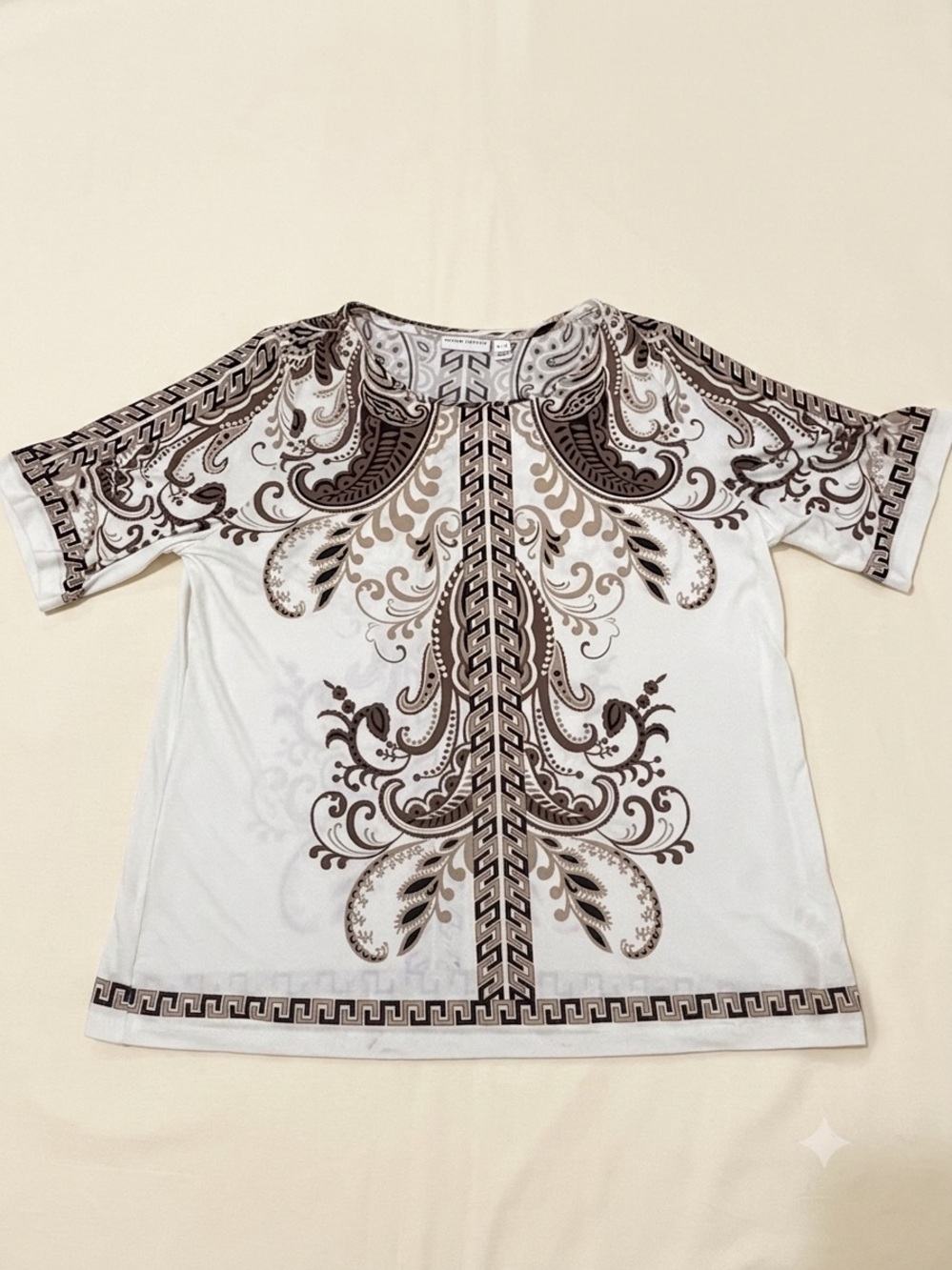 Susan Graver Top with Brown Paisley MedaPrint